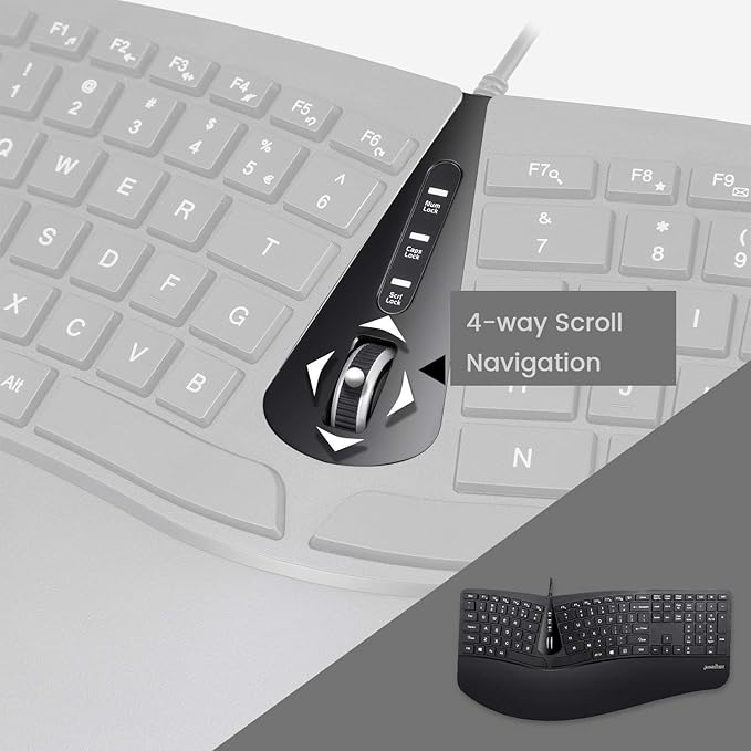 Perixx Periduo-505, Wired USB Ergonomic Split Keyboard and Vertical Mouse Combo - Image 4