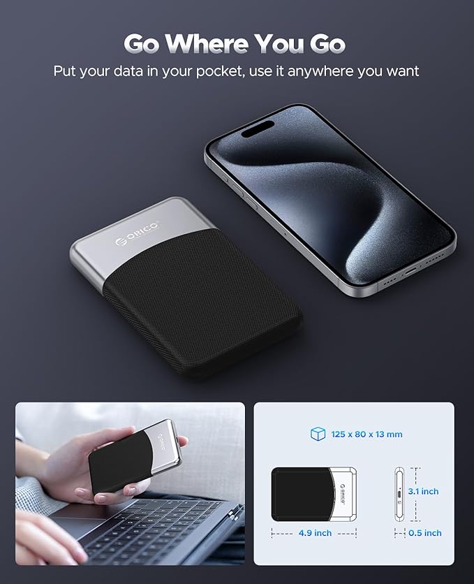 ORICO 4TB External SSD with 2 in 1 USB C Cable, Portable Solid State Drive USB - Image 7