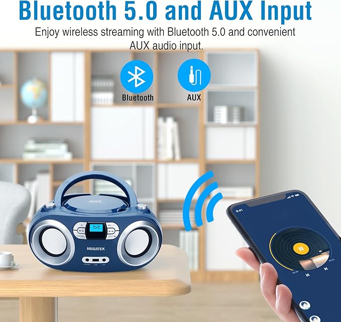 MEGATEK Portable CD Player Boombox - Image 4