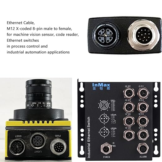 Ethernet Right Angle M12 8 Pin X-Coded RJ45 CAT-7e GigE High Speed Cable - Image 5