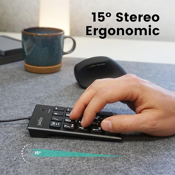 Perixx PPD-202 Wired 19 Keys Slim Numeric Keypad, Big Print Font, Silent - Image 5