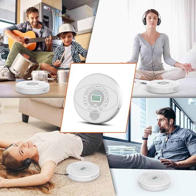Portable CD Player with Built-in Speaker: KUEPHOM Rechargeable Discman with - Image 5
