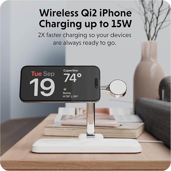 HyperJuice 4-in-1 Wireless Charger Qi2 Magnetic Stand — Fast Wireless Charger - Image 2