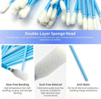 100 Pcs Solvent Resistant Professional Lint Free Swabs, 6.37" Long Handle Foam - Image 4