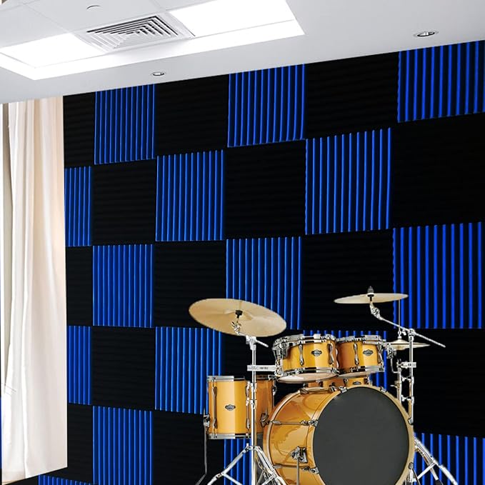 96 Pack Black/BLUE 12 "X 12 "X1" Acoustic Panels Studio Soundproofing Foam - Image 2