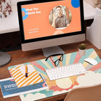 Large Gaming Mouse Pad for Desk, Boho Pastel Sun Desk Mat, Colorful Sunshine - Image 5