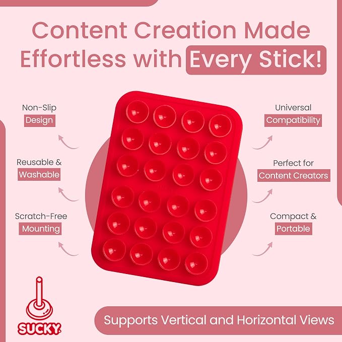 SUCKY Silicone Suction Phone Case Adhesive Octo Cup Buddy Mount - Image 4