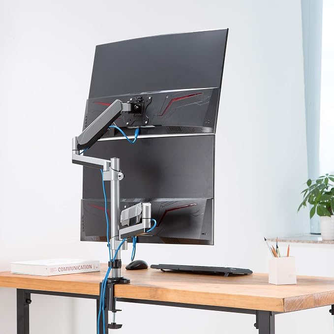 AVLT Dual 17"-32" Stacked Monitor Arm Desk Mount - Image 5