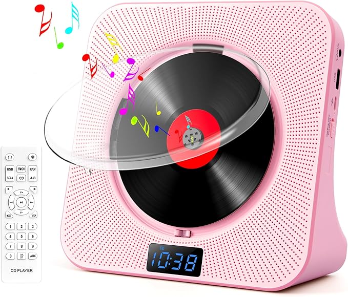 Desktop CD Player with Speakers, ROADOM Bluetooth CD Player with Hi-Fi Stereo - Image 2