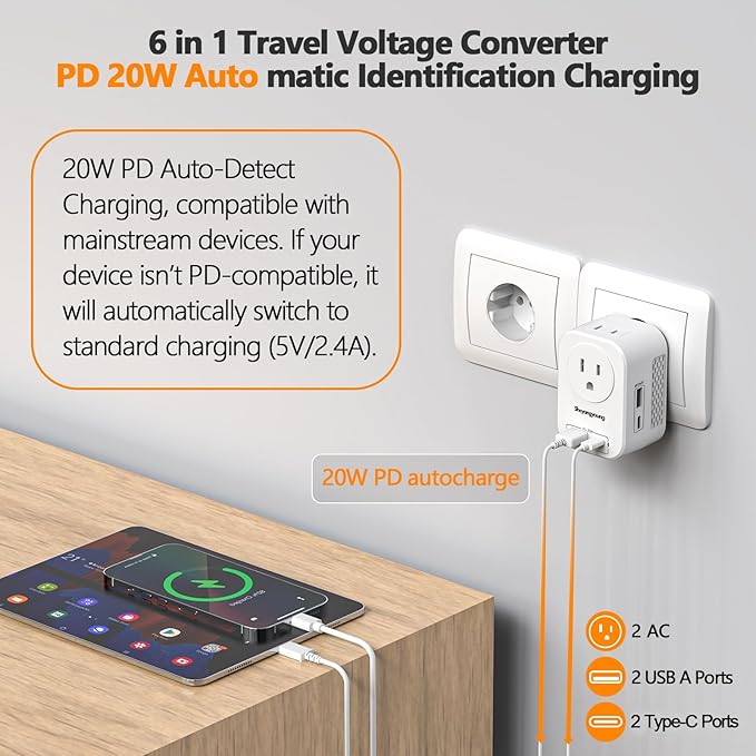 Voltage Converter US to Europe, 220V to 110V Converter - Image 3