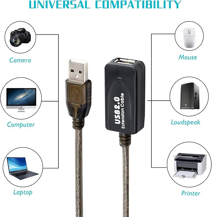 LDKCOK USB 2.0 Type A Male to A Female Active Repeater Extension Cable 30ft - Image 3