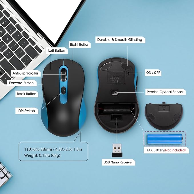 Wireless Mouse for Laptop, Chromebook, Silent Mouse - Image 9
