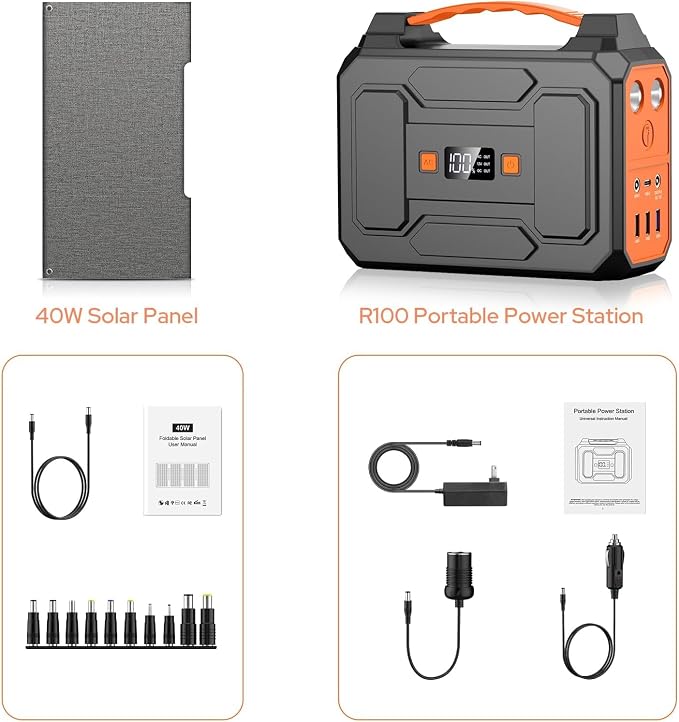 Solar Powered Generator 200W Peak/100W Rated, Portable Solar Generator Power - Image 8