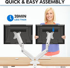 MOUNTUP Dual Monitor Stand for Desk, Pneumatic Monitor Arms for 2 Monitors Max - Image 7