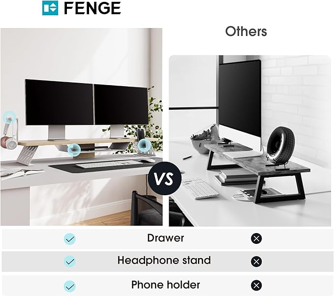 Fenge Dual Monitor Stand, 42.5 Inch Monitor Riser - Image 4
