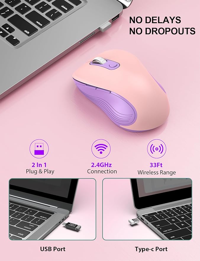 Trueque Wireless Mouse for Laptop, 2.4GHz Ergonomic Computer Mouse - Image 2
