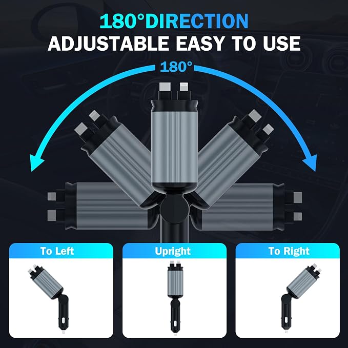 Car Charger with Starlight, 66W USB C Fast Car Chargers Adapter, 4 in 1 - Image 5