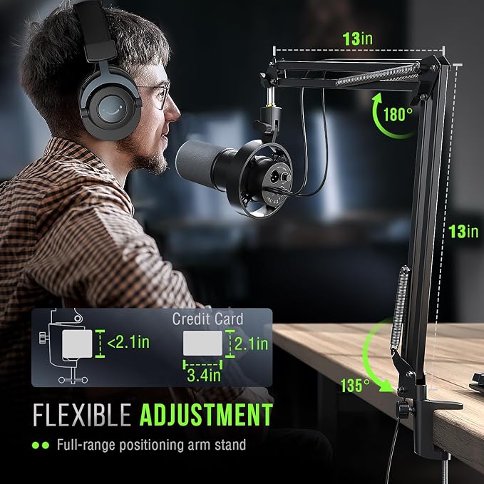 FIFINE K688 Podcast Microphone Kit, USB/XLR Dynamic Microphone - Image 8
