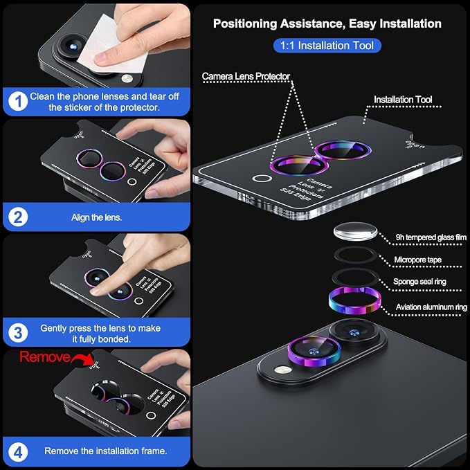 WSKEN for Samsung Galaxy S25 Edge Camera Lens Protector - Image 6