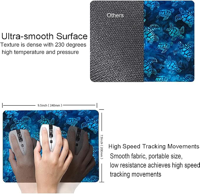 Mouse Pad, Animal Mouse Pad Custom Design, Square Waterproof Mouse Pad Non-Slip - Image 3