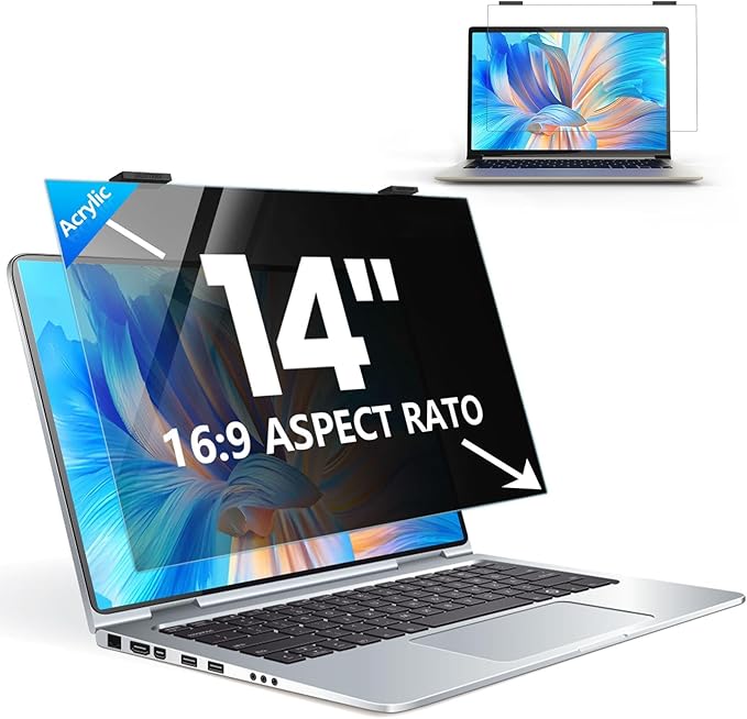 Laptop Privacy Screen 14 inch, 9H Hanging Privacy Screen by HOME