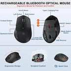 Ergonomic Wireless Keyboard Mouse Combo, MK835 Wave Keys Bluetooth/2.4G Split - Image 6