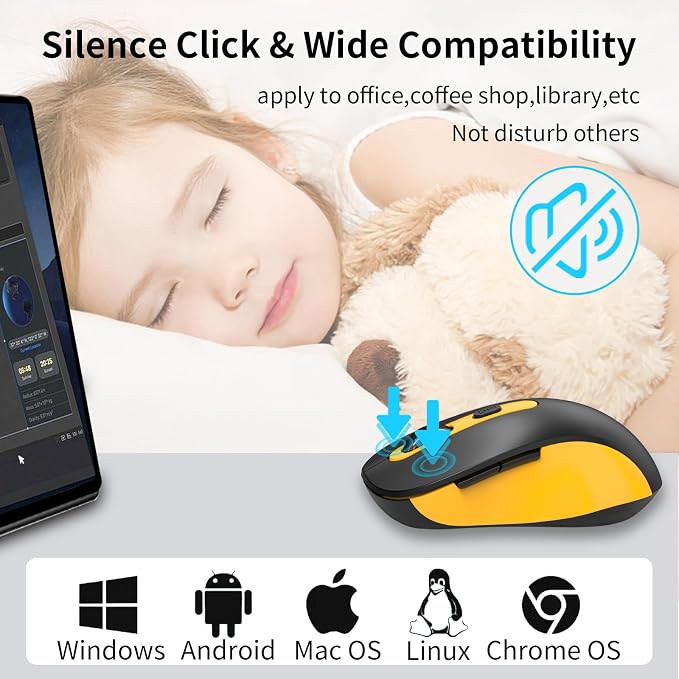 Wireless Mouse for Laptop, Chromebook, Silent Wireless Mouse - Image 3