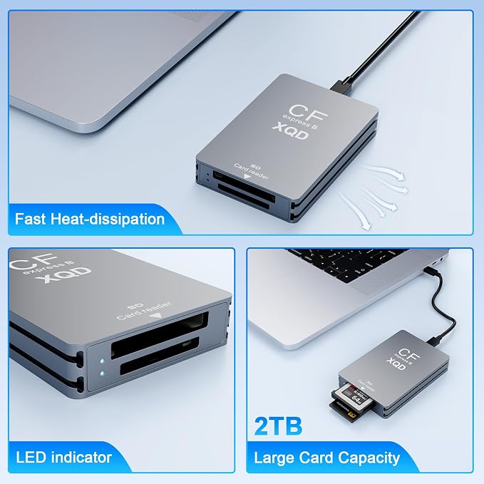 10Gbps CFExpress Type B Card Reader - 5 in 1 USB C&USB A CFexpress/XQD/SD Card - Image 8