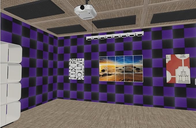 96 Pack Black/purple 12 "X 12 "X1" Acoustic Panels Studio Soundproofing Foam - Image 3