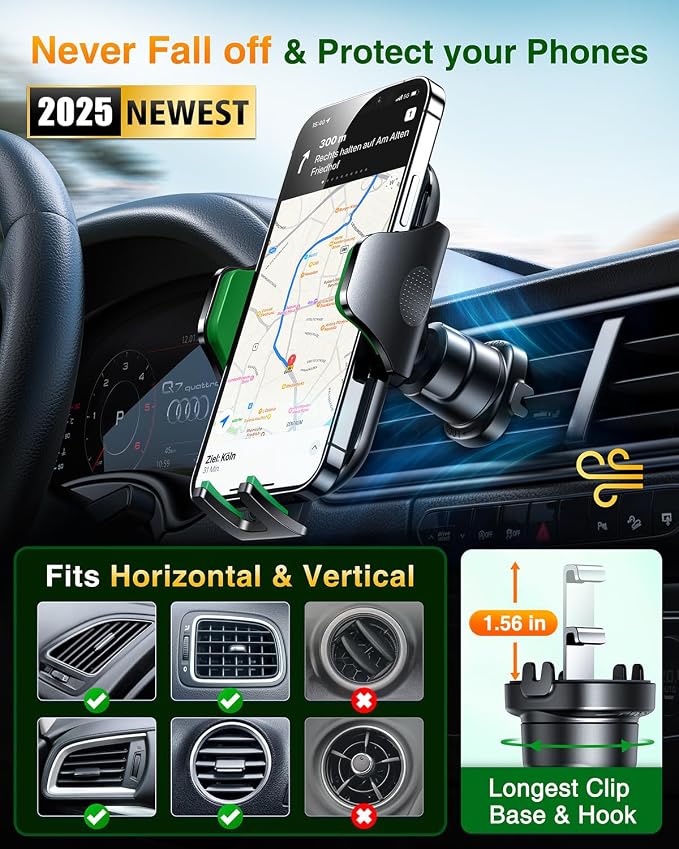 VANMASS Car Phone Holder Mount 2025 Upgraded Car Vent Phone Mount Clip - Image 7