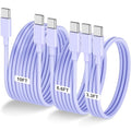 3-Pack Purple 60W USB C to USB C Cable, Type C Fast Charging Cable by LOFPYE