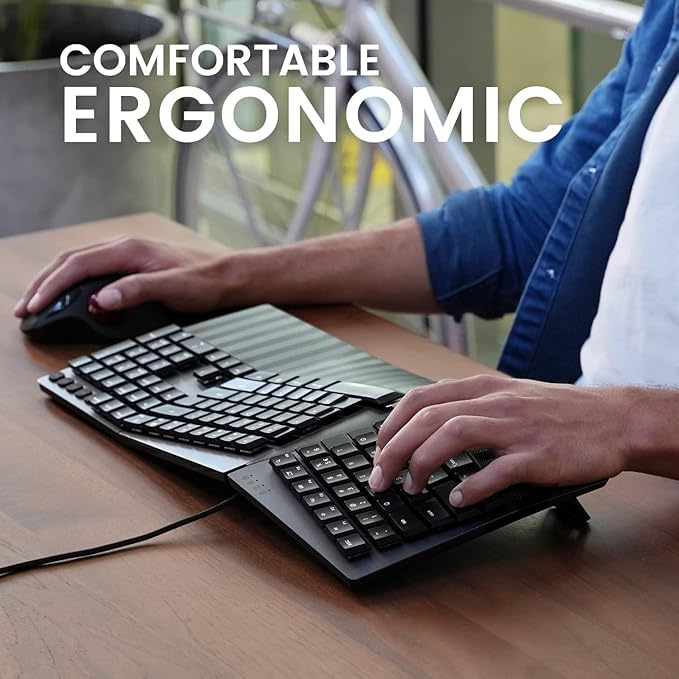 Perixx PERIBOARD-535BL Wired Ergonomic Mechanical Full-Size Keyboard - Image 8