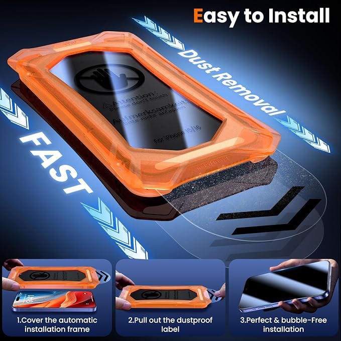 UniqueMe for iPhone 16 / iPhone 15 Privacy Screen Protector - Image 3