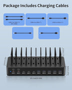 580W Charging Station for Multiple Devices, 10-Port USB C Fast Charger Station - Image 5