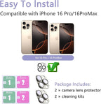 2 Pack Camera Lens Protector for iPhone 16 Pro/iPhone 16 Pro Max, AR Tempered - Image 2