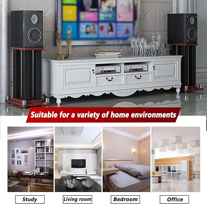 A Pair of Universal Speaker Stands, Heavy Duty Speaker Stands Holds Bookshelf - Image 3