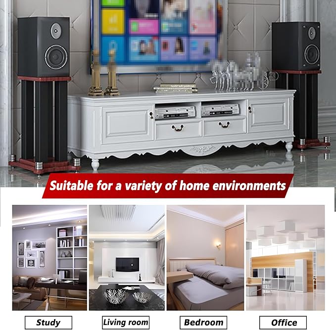 A Pair of Universal Speaker Stands, Heavy Duty Speaker Stands Holds Bookshelf - Image 4