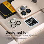 beuxece for 6 Pack iPhone 16 Pro/iPhone 16 Pro Max Camera Lens Protector 9H - Image 2