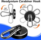LOVIMAG Magnetic Hooks, 150LBS Strong Magnet Hooks Black Swivel Magnetic Hook - Image 5