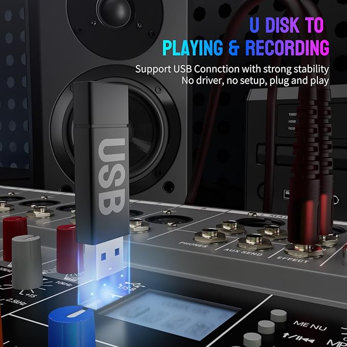 Professional DJ Audio Mixer, 12 Channel Audio Mixer, USB Interface, 12 XLR - Image 7