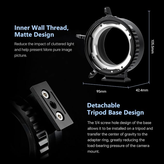 VILTROX PL-GFX Lens Adapter, Lens Converter Ring Camera Lens Mount Adapter Ring - Image 6
