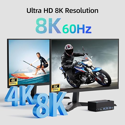 KVM Switch 3 Monitors 2 Computers 8K@60Hz/4K@120Hz, HDMI KVM Switches - Image 7