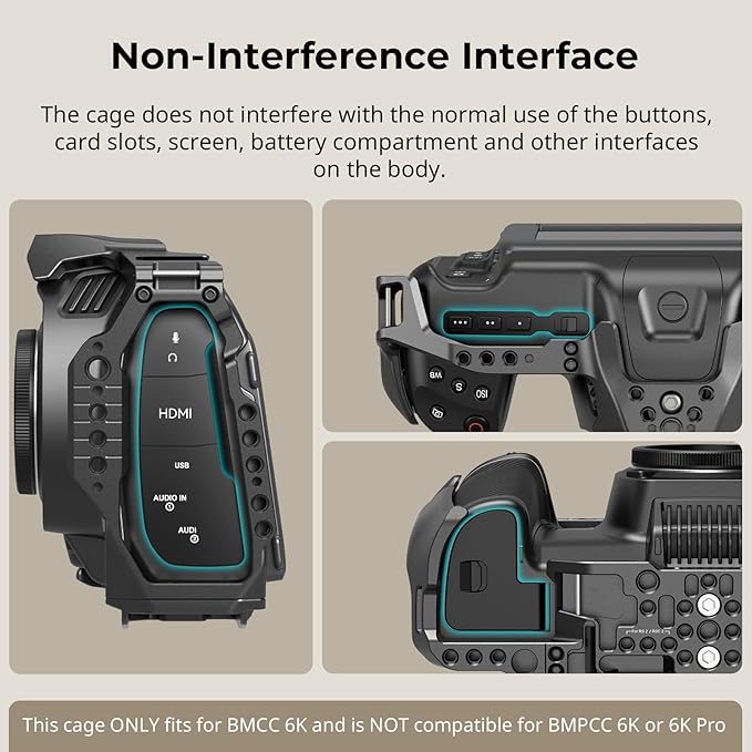 SmallRig Cage for Blackmagic Design Cinema 6K, Only for BMCC 6K, Full/Half Cage - Image 7