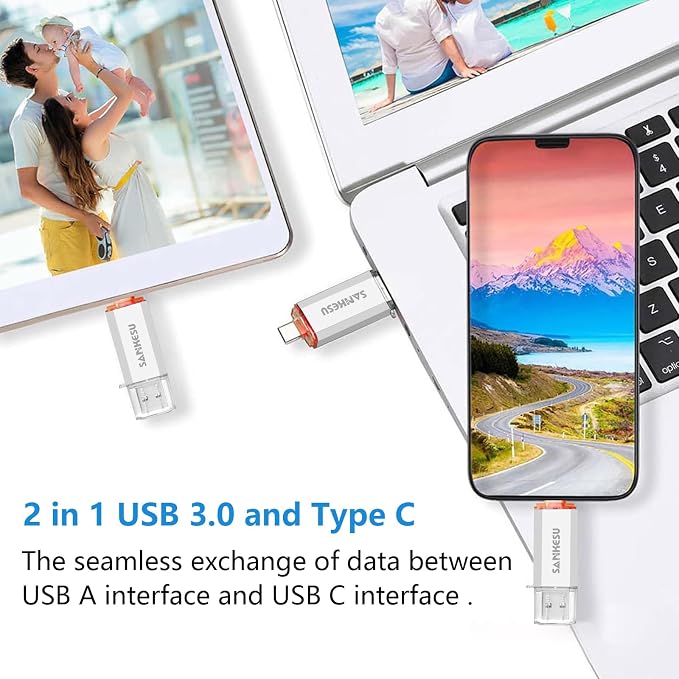 3.0 USB C Flash Drive, USB-A & Type-C OTG Thumb Stick, Dual Memory Sticks - Image 6