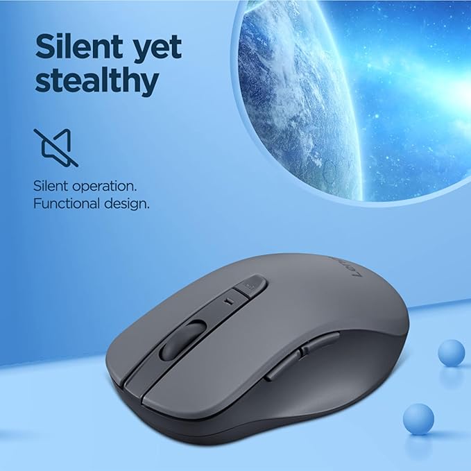 Lenovo WL310 Bluetooth Silent Mouse, Adjustable DPI, Silent Clicks, Portable - Image 3