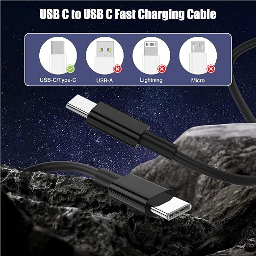 3-Pack Black 3.3FT 60W USB C to USB C Cable, Type C to Type C Cable, Fast - Image 4