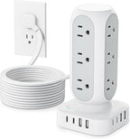 Tower Surge Protector Power Strip, 10FT Extension Cord by TenTrend