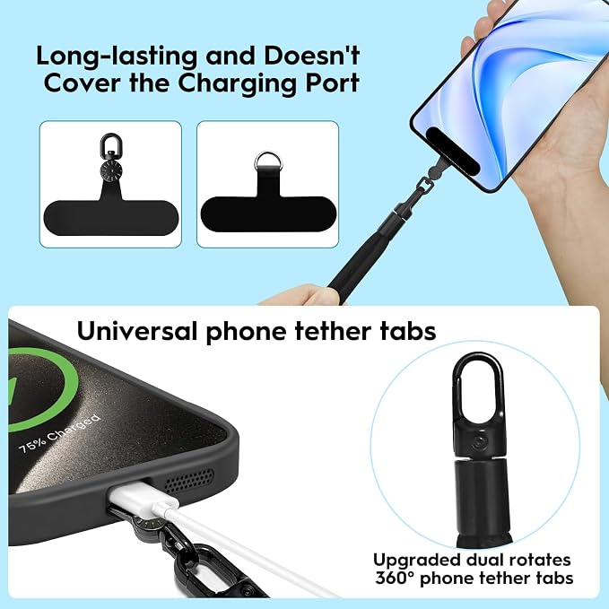 Hand Wrist Strap Lanyard, Universal Cell Phone Lanyard Patch Rotatable 360° - Image 4