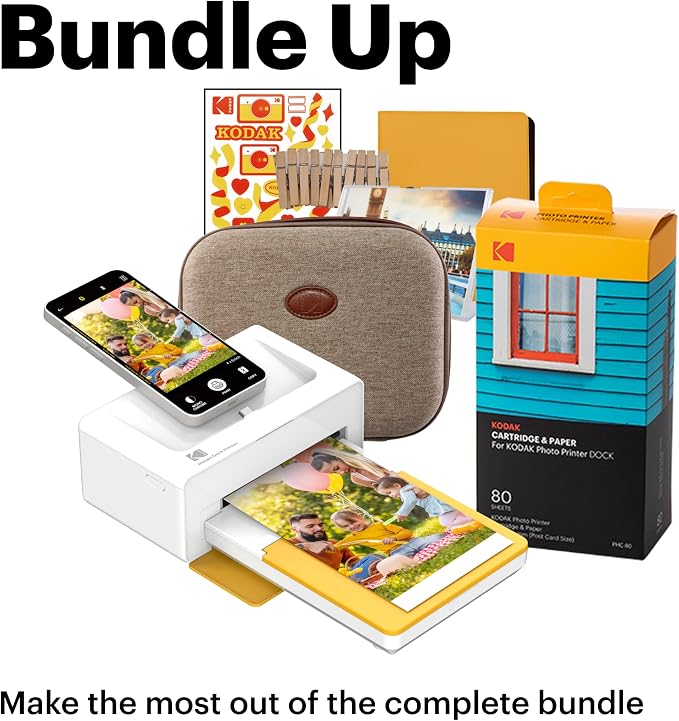 KODAK Dock Plus 4Pass Instant Photo Printer + 90 Sheets Gift Bundle - Image 2