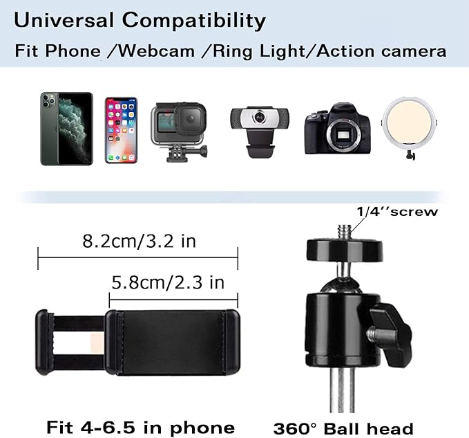 Overhead Tripod Mount for Camera Webcam Ring Light, Over Head Articulating Arm - Image 5